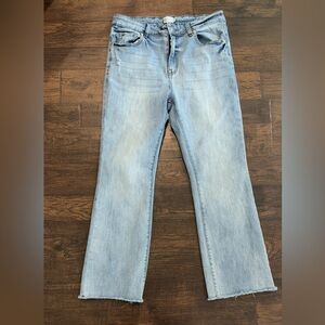 Shop the Mint Brand Light Blue Women's cropped flare jeans